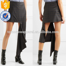 New Fashion Black Checked Wool-twill Summer Mini Daily Skirt DEM/DOM Manufacture Wholesale Fashion Women Apparel (TA5005S)